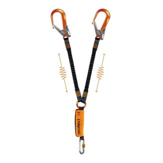 Absorbeur d'&eacute;nergie avec longe &eacute;lastique extensible double &eacute;quip&eacute;e de 1x NM16NS + 2x NM28N- NEYA17AC
