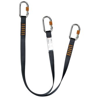 Longe de connexion double sangle Y équipée de 3 connecteurs acier à vis - NLSY AA