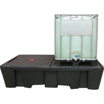 Bac de rétention 2 IBC avec caillebotis amovible (1100 L)
