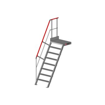 Escalier à palier inclinaison 60°- Largeur: 600mm