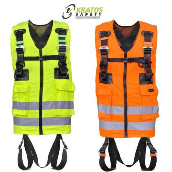 REFLEX 2 - Harnais antichute avec gilet haute visibilité - KRATOS SAFETY
Orange ou Jaune