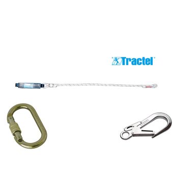 Longe drisse simple avec absorbeur d'énergie - 1 connecteur M10 + 1 connecteur M51 - TRACTEL