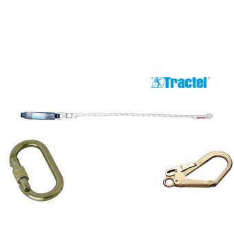 Longe drisse simple avec absorbeur d'énergie - 1 connecteur M10 + 1 connecteur M53 - TRACTEL