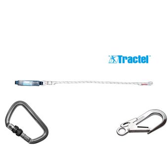 Longe drisse simple avec absorbeur d'énergie - 1 connecteur M12 + 1 connecteur M51 - TRACTEL