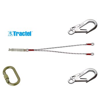 Longe drisse double avec absorbeur d'énergie - 1 connecteur M10 + 2 connecteurs M51 - TRACTEL