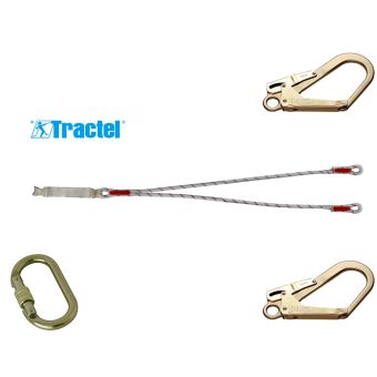 Longe drisse double avec absorbeur d'énergie - 1 connecteur M10 + 2 connecteurs M53 - TRACTEL