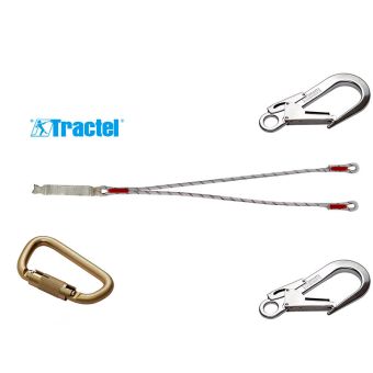 Longe drisse double avec absorbeur d'énergie - 1 connecteur M11 + 2 connecteurs M51 - TRACTEL