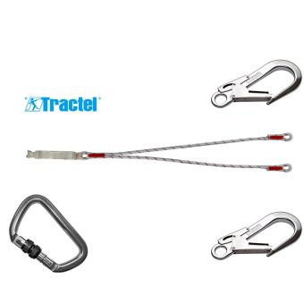 Longe drisse double avec absorbeur d'énergie - 1 connecteur M12 + 2 connecteurs M51 - TRACTEL