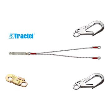 Longe drisse double avec absorbeur d'énergie - 1 connecteur M41 + 2 connecteurs M51 - TRACTEL