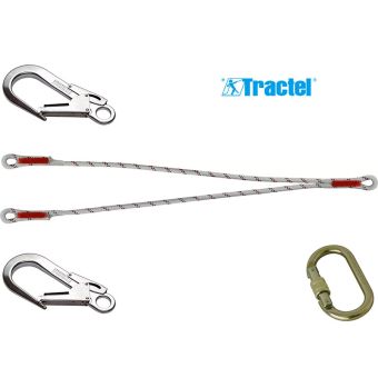 Longe en drisse double d’assujettissement - 1 x connecteur M10 + 2 x connecteur M51 - TRACTEL 