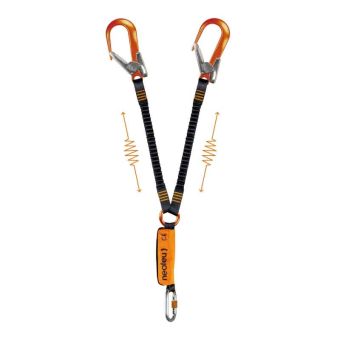 Absorbeur d'énergie avec longe élastique extensible double équipée de 1x NM16NS + 2x NM28N- NEYA17AC