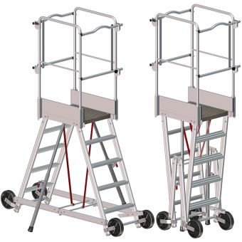 Plate-forme roulante entre banche pliable (double accès)