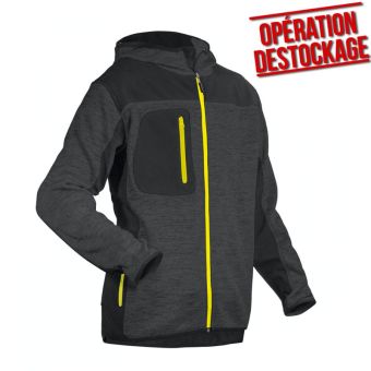 Veste bi-matière BORA Softshell / tricot noire et jaune - COVERGUARD