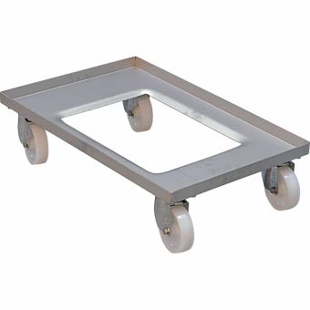 Plateau inox roulant 250kg - roues polyamide