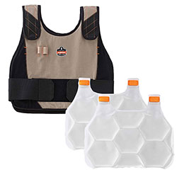 Gilet réfrigérant ignifuge PREMIUM Chill-Its ® 6215 ERGODYNE + pack de phases Gilet réfrigérant ignifuge PREMIUM Chill-Its ® 6215 ERGODYNE + pack de phases